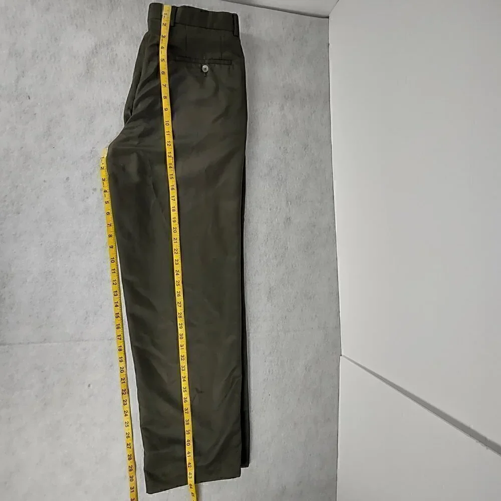 Perry Ellis Portfolio Men's, Olive Green Dress Slacks, Pants, Size 33X32